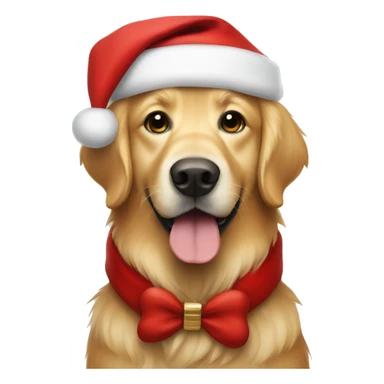 Golden retriever dressed as Santa Claus  sticker