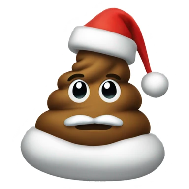Poop with a Santa hat sticker