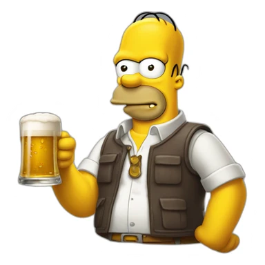 Homer simpson qui boit une biere sticker