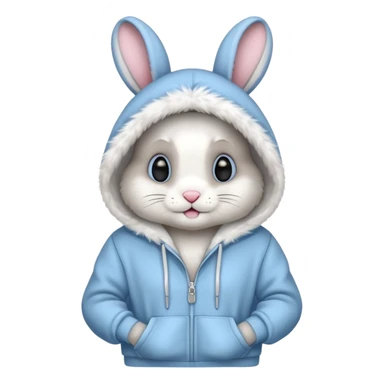 Bunny wearing a hoodie sticker