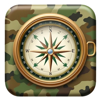 military compass with camouflage pattern sticker