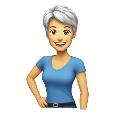 jamie lee curtis cartoon smiling wearing tee sticker