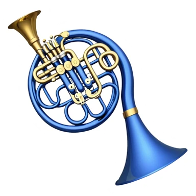 Blue french horn her tarafı mavi sarı detaylar olmadan sticker