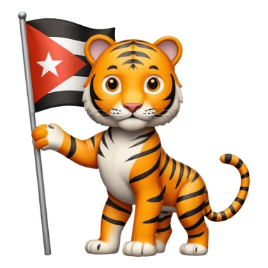 Quiero un tigre mezclado con la bandera cubana. Porque no apodan el tiger y soy de cuba sticker