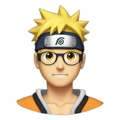 Naruto uzumaki with glasses  sticker
