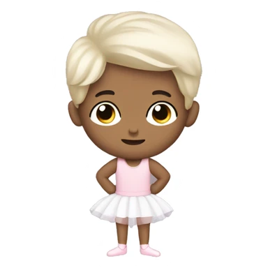 A tiny boy with black hair in a ballerina tutu sticker
