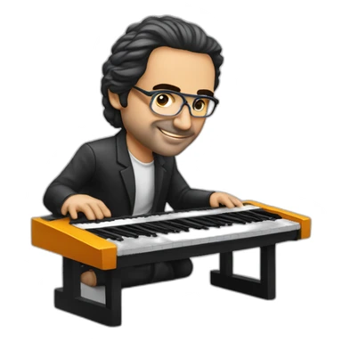 Evangelos Papathanassiou playing a synthesizer sticker