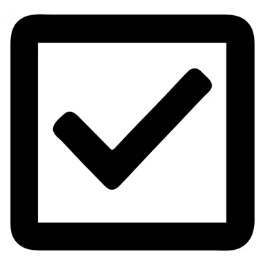 checkbox icon, filled, bold, no text sticker