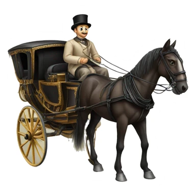 a man sits in a horse-drawn carriage from Russia in the 19th century sticker