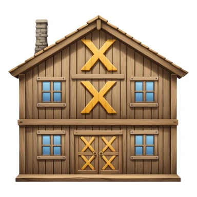 an inn with a big X on it sticker