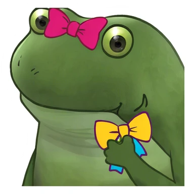 Dog with a bow sticker