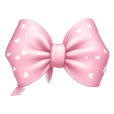 light pink bow with little light pink hearts around it and clouds on the outside sticker