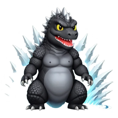 Buatkan gambar Godzilla hitam yg sedang marah sticker