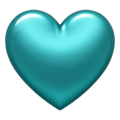 heart with a metallic teal finish sticker