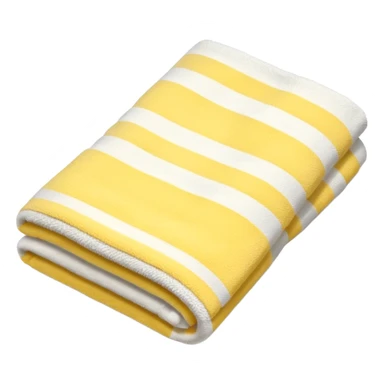a cozy yellow and ivory striped towel, neatly folded sticker