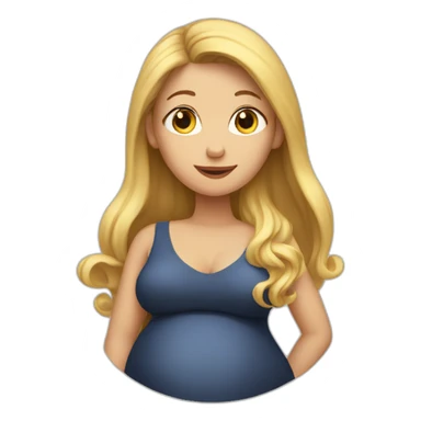 A Woman with Long blond Hair is pregnant. sticker