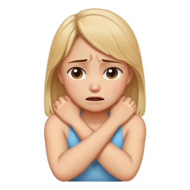 arms crossed holding neck crying girl sticker