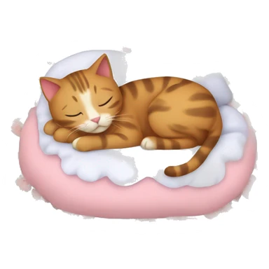 Cute cat sleeping in girly floral bed sticker