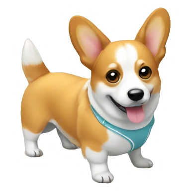 Corgi wearing a bathing suit at the beach sticker
