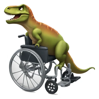 A tRex on wheelchair  sticker