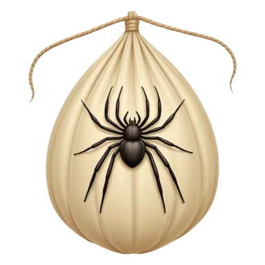 A full body image of a a human-shaped cocoon wrapped in spider silk.
The rounded, segmented wrapping and the faint lines across the surface resemble the way spiders encase prey (or unlucky characters) in silk this is meant to be a web-wrapped human body sticker