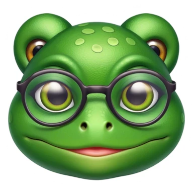 frog with glasses and makeup on sticker
