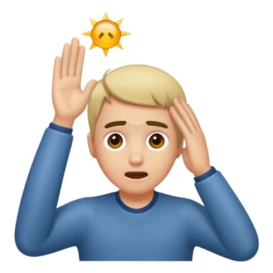 Astonished faint backwards with one hand on forehead sticker