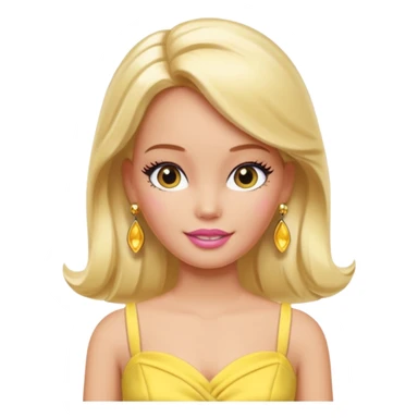 barbie with The color of the earring yellow. sticker