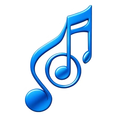 3D blue music icon logo note  no background unique y2k clipart sticker