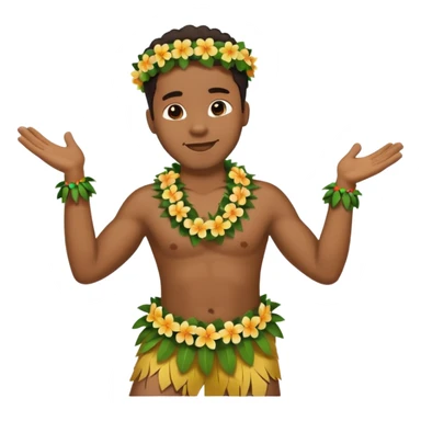 Black man hula dancer with a lei on his neck sticker