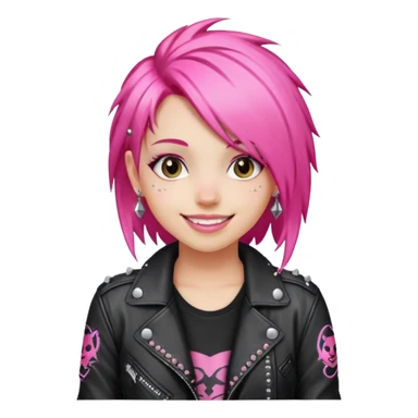 Skater punk girl mugshot smiling sticker