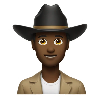 memoji hombre negro sombrero beige sticker