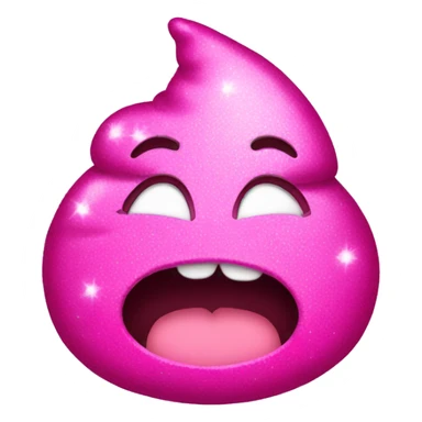 pink sparkly poop emoji  sticker