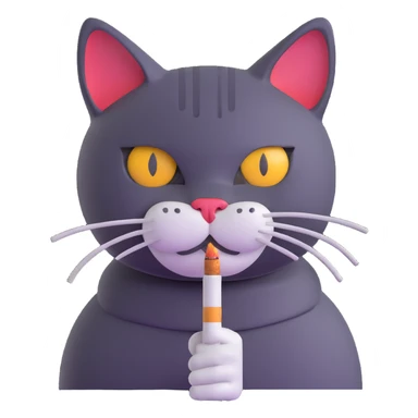 cat with cigarette in mouth staring intensely sticker