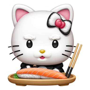hello kitty che mangia sushi sticker