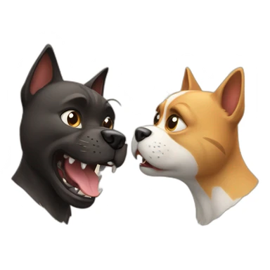 cat dog fight sticker