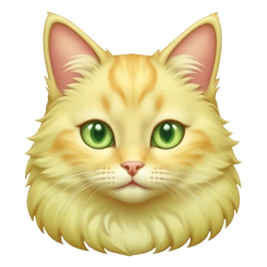 Light yellow fluffy cat with white neck with light green eyes sticker