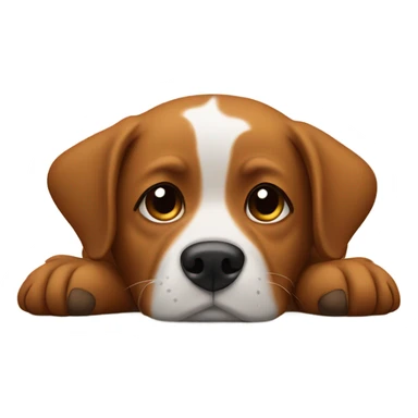 dog brown resting indoors peacefully sticker
