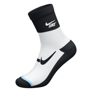 white sock, with black nike logo socks sticker