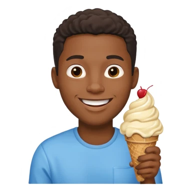 black man eats ice cream  sticker