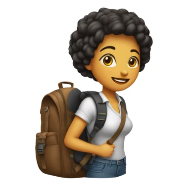 mochila nas costas, mulher sticker