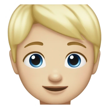 Blonde straight short hair one year old baby blue eyes saying hi sticker