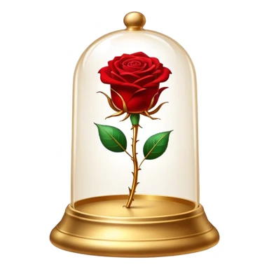 The glittering enchanted rose from “Beauty and the Beast” in its golden glass bell  sticker