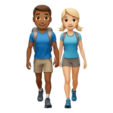 Boyfriend and girlfriend hiking aesthetic sticker