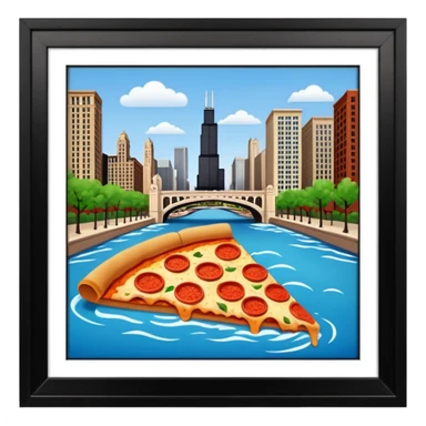 Chicago Riverwalk pizza  sticker