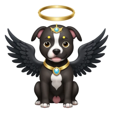 Black pitbull with wings and halo sticker