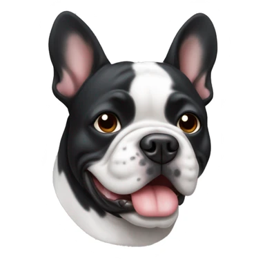 Black white french buldog  sticker