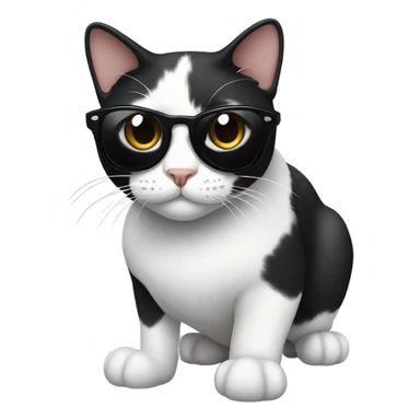 Black and white cat wearing sunglasses sticker