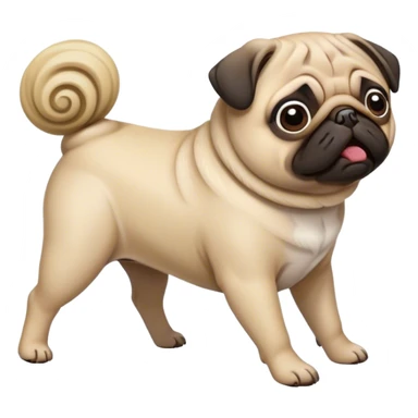 Pug dog in the wind sticker