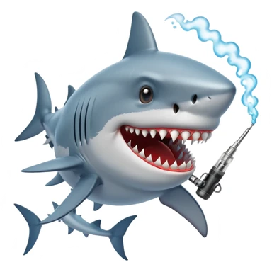Shark hitting a vape pen  sticker